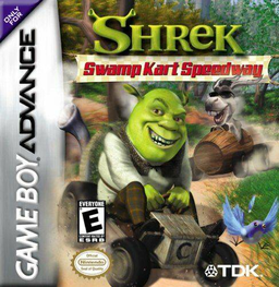 Shrek Swamp Kart Speedway box art for GameBoy Advance